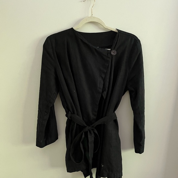 Black linen cardigan - 100% linen - Picture 4 of 7